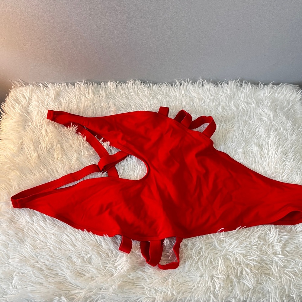 Matte Collection Red One Piece Swimsuit - Picture 4 of 7